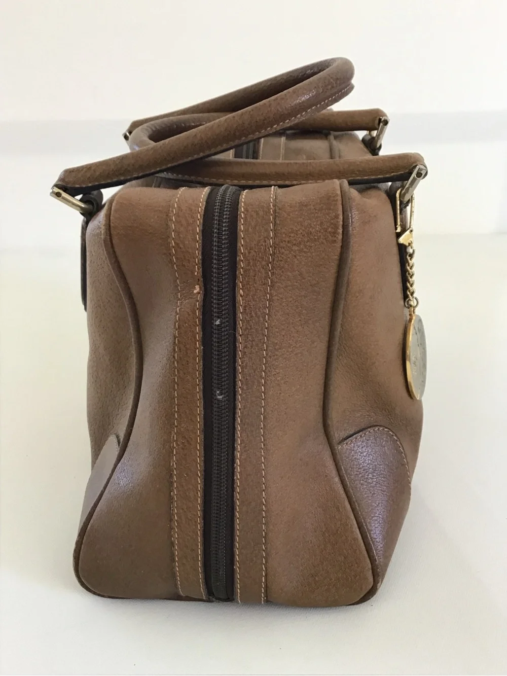 Vintage Gucci Plus Brown Leather Satchel Handbag Italy - Picture 15 of 16